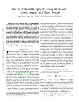 Online Automatic Speech Recognition with Listen, Attend and Spell Model