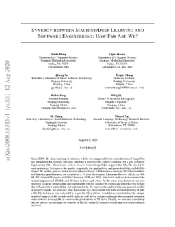 Synergy between Machine/Deep Learning and Software Engineering: How Far
  Are We?