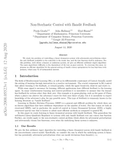 Non-Stochastic Control with Bandit Feedback