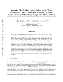 Versatile Multilinked Aerial Robot with Tilting Propellers: Design,
  Modeling, Control and State Estimation for Autonomous Flight and Manipulation