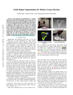 Cloth Region Segmentation for Robust Grasp Selection