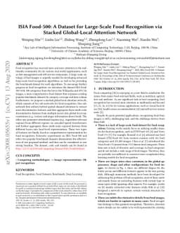 ISIA Food-500: A Dataset for Large-Scale Food Recognition via Stacked
  Global-Local Attention Network