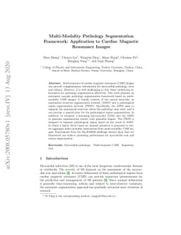 Multi-Modality Pathology Segmentation Framework: Application to Cardiac
  Magnetic Resonance Images