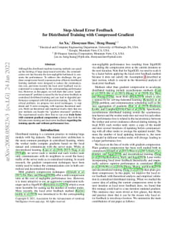 Step-Ahead Error Feedback for Distributed Training with Compressed
  Gradient