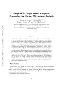 GraphKKE: Graph Kernel Koopman Embedding for Human Microbiome Analysis