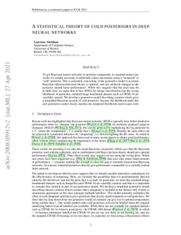 A statistical theory of cold posteriors in deep neural networks
