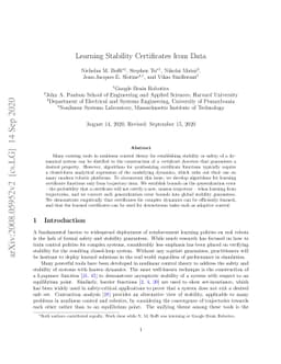 Learning Stability Certificates from Data