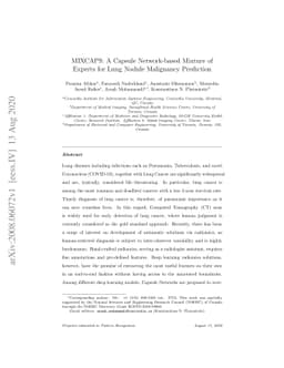 MIXCAPS: A Capsule Network-based Mixture of Experts for Lung Nodule
  Malignancy Prediction