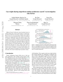 Can weight sharing outperform random architecture search? An
  investigation with TuNAS