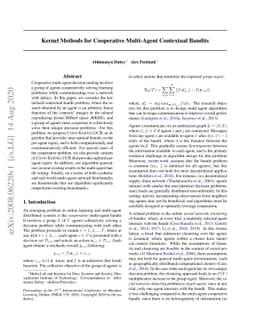 Kernel Methods for Cooperative Multi-Agent Contextual Bandits