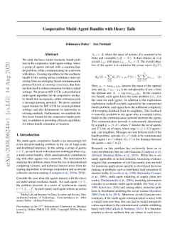 Cooperative Multi-Agent Bandits with Heavy Tails
