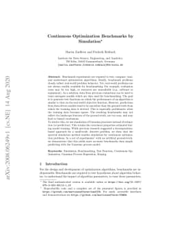 Continuous Optimization Benchmarks by Simulation