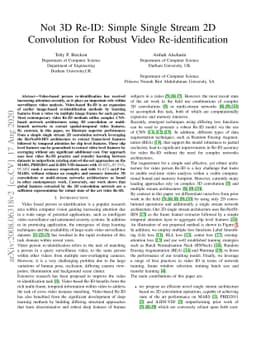 Not 3D Re-ID: a Simple Single Stream 2D Convolution for Robust Video
  Re-identification