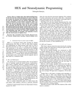HEX and Neurodynamic Programming