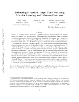 Estimating Structural Target Functions using Machine Learning and
  Influence Functions