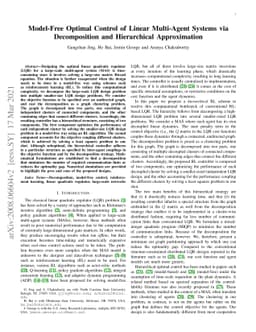 Model-Free Optimal Control of Linear Multi-Agent Systems via
  Decomposition and Hierarchical Approximation