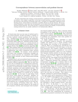 Correspondence between neuroevolution and gradient descent