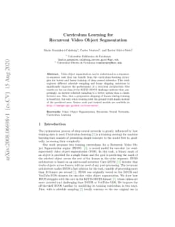 Curriculum Learning for Recurrent Video Object Segmentation