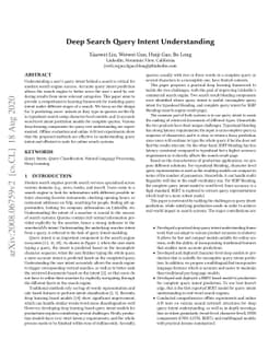 Deep Search Query Intent Understanding