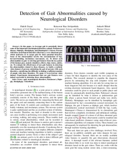 Detection of Gait Abnormalities caused by Neurological Disorders