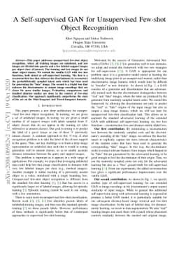 A Self-supervised GAN for Unsupervised Few-shot Object Recognition