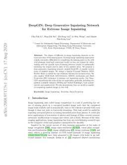 DeepGIN: Deep Generative Inpainting Network for Extreme Image Inpainting