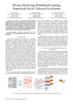Privacy-Preserving Distributed Learning Framework for 6G Telecom
  Ecosystems