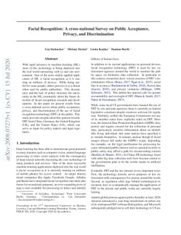 Facial Recognition: A cross-national Survey on Public Acceptance,
  Privacy, and Discrimination