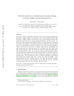 Forward and inverse reinforcement learning sharing network weights and
  hyperparameters