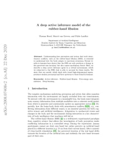 A deep active inference model of the rubber-hand illusion