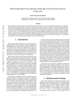 Reinforcement Learning with Quantum Variational Circuits