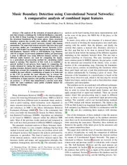 Music Boundary Detection using Convolutional Neural Networks: A
  comparative analysis of combined input features