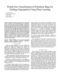 Polyth-Net: Classification of Polythene Bags for Garbage Segregation
  Using Deep Learning
