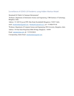 Surveillance of COVID-19 Pandemic using Hidden Markov Model