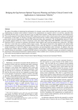 Bridging the Gap between Optimal Trajectory Planning and Safety-Critical
  Control with Applications to Autonomous Vehicles