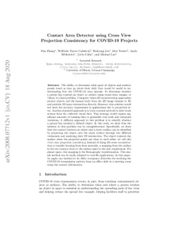 Contact Area Detector using Cross View Projection Consistency for
  COVID-19 Projects