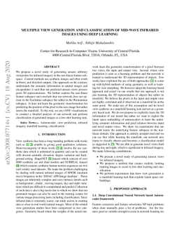 Multiple View Generation and Classification of Mid-wave Infrared Images
  using Deep Learning