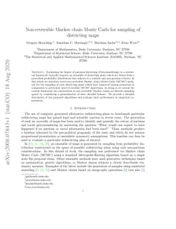 Non-reversible Markov chain Monte Carlo for sampling of districting maps