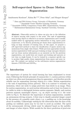 Self-supervised Sparse to Dense Motion Segmentation
