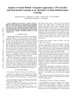 Analysis of Social Robotic Navigation approaches: CNN Encoder and
  Incremental Learning as an alternative to Deep Reinforcement Learning