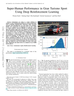 Super-Human Performance in Gran Turismo Sport Using Deep Reinforcement
  Learning