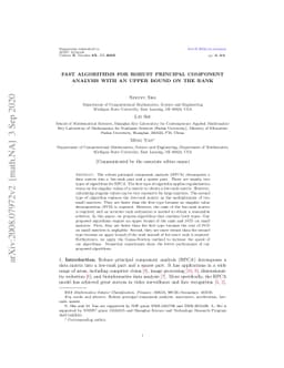 Fast algorithms for robust principal component analysis with an upper
  bound on the rank