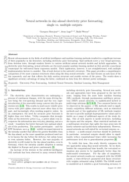 Neural networks in day-ahead electricity price forecasting: Single vs.
  multiple outputs