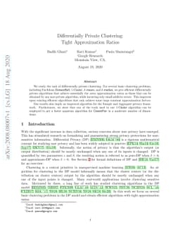 Differentially Private Clustering: Tight Approximation Ratios