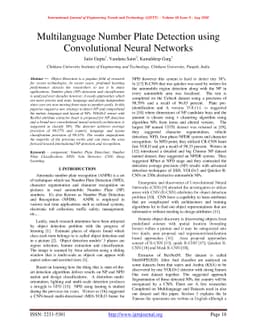 Multilanguage Number Plate Detection using Convolutional Neural Networks