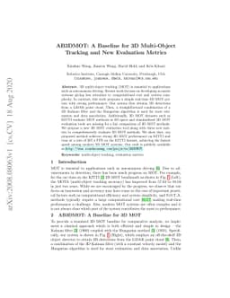AB3DMOT: A Baseline for 3D Multi-Object Tracking and New Evaluation
  Metrics