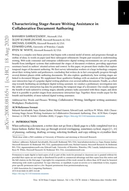 Characterizing Stage-Aware Writing Assistance in Collaborative Document
  Authoring