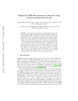 Enhanced MRI Reconstruction Network using Neural Architecture Search
