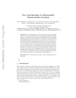 Face Anti-Spoofing Via Disentangled Representation Learning