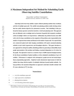 A Maximum Independent Set Method for Scheduling Earth Observing
  Satellite Constellations